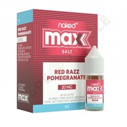Naked 100 MAX Salt 10ml 20mg Red Razz Pomegranate Ice